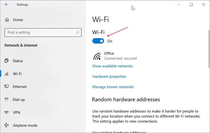 Windows 10 показывает значок Ethernet вместо Wi-Fi pic2.png