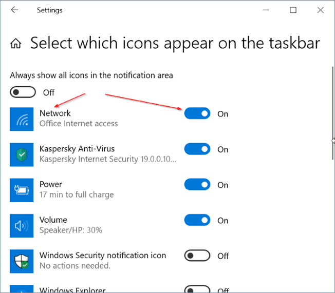 Windows 10 показывает значок Ethernet вместо Wi-Fi pic4