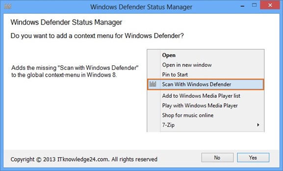 Защитник Windows в Windows 8 щелкните правой кнопкой мышиJPG