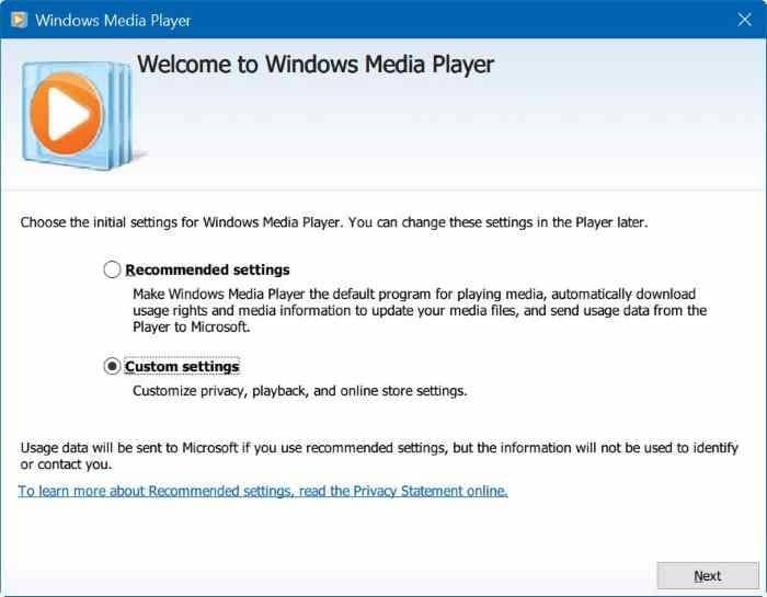 Проигрыватель Windows Media для Windows 10