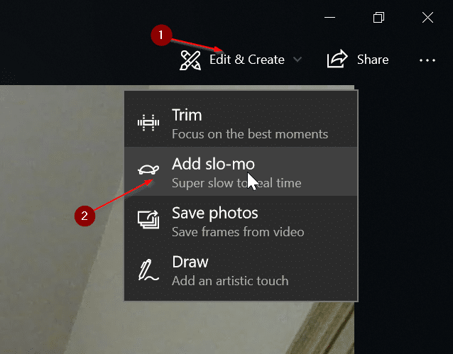 добавить эффект замедления к видео в Windows 10 с помощью приложения «Фотографии» pic3