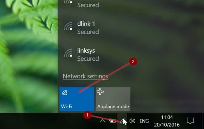 автоматически включить Wi-Fi Windows 10 рис1