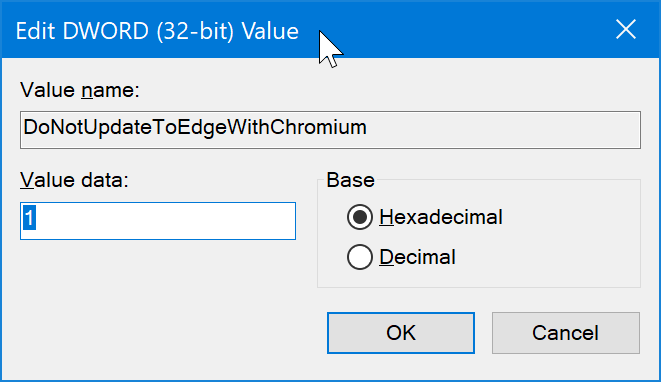 заблокировать автоматическую установку Edge на основе Chromium в Windows 10 pic05