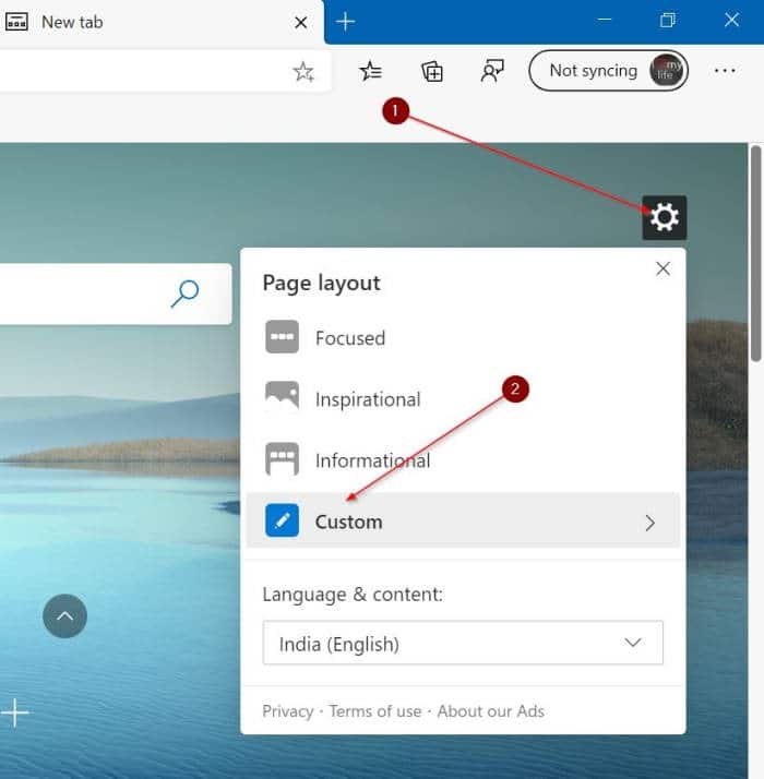 изменить фоновое изображение новой вкладки Microsoft Edge рис.1