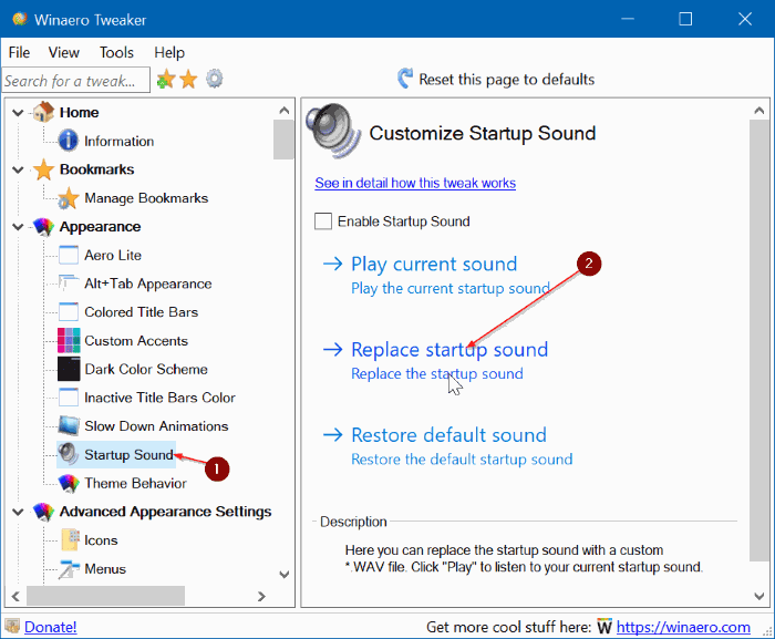 изменить звук запуска Windows 10 рис.5