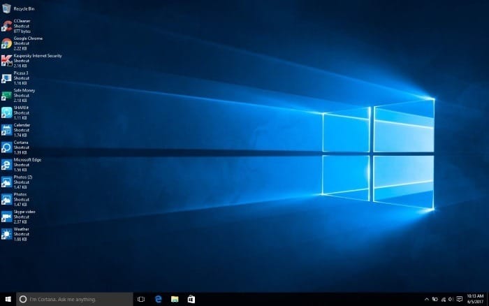 изменить вид значков на рабочем столе в Windows 10 рис.1