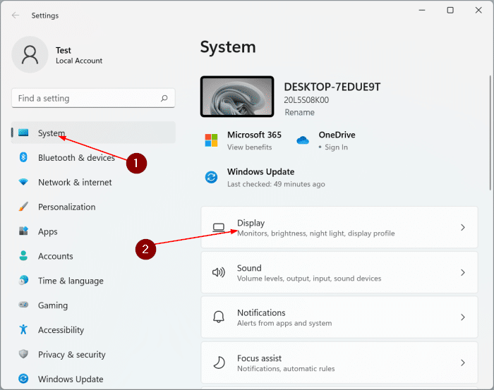 изменить разрешение экрана в Windows 11 рис6.1