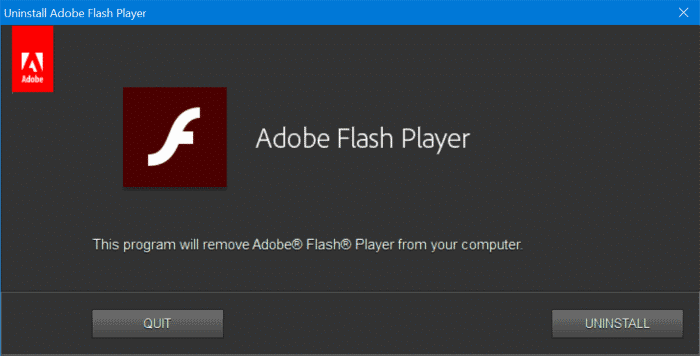 полностью удалить Adobe Flash Player из Windows 10 pic1.2