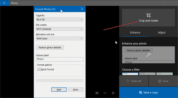 обрезать изображения с помощью приложения «Фотографии» в Windows 10 pic2