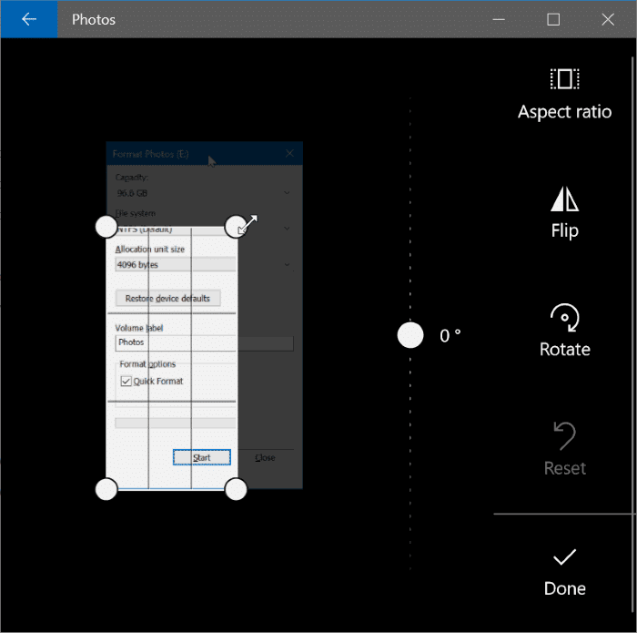 обрезать изображения с помощью приложения «Фотографии» в Windows 10 pic4