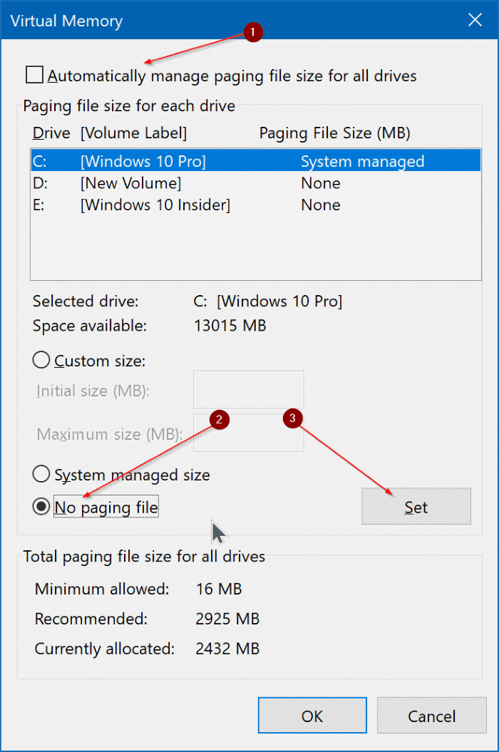 удалить pagefile.sys в Windows 10 pic3