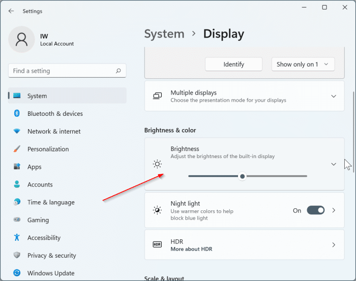 отключить автоматическую яркость экрана в Windows 11 рис.2