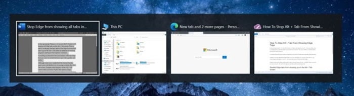 отключить краевые вкладки на экране Alt Tab Windows 10 рис.1