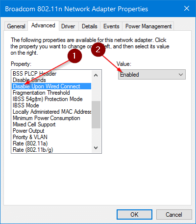 отключить Wi-Fi при подключении кабеля Ethernet в Windows 10 pic6