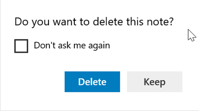 включить или отключить подтверждение удаления в заметках в Windows 10 pic01