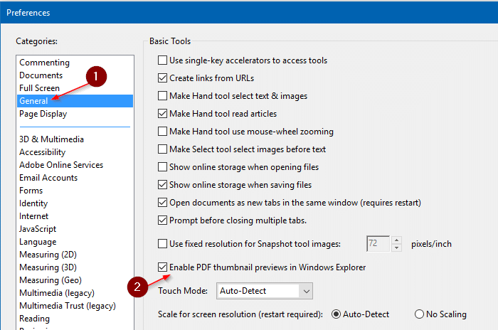 включить предварительный просмотр миниатюр PDF-файлов в проводнике Windows 10 pic2