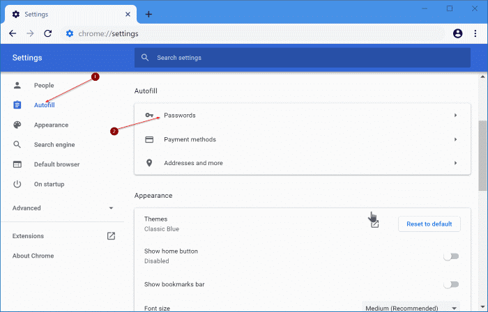 экспортировать пароли Google Chrome в Windows 10 pic2