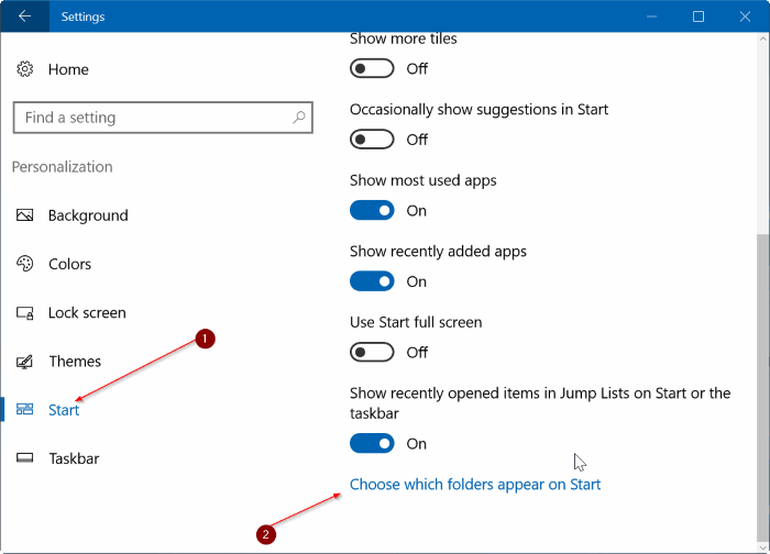 Значок проводника отсутствует в меню «Пуск» Windows 10 pic3