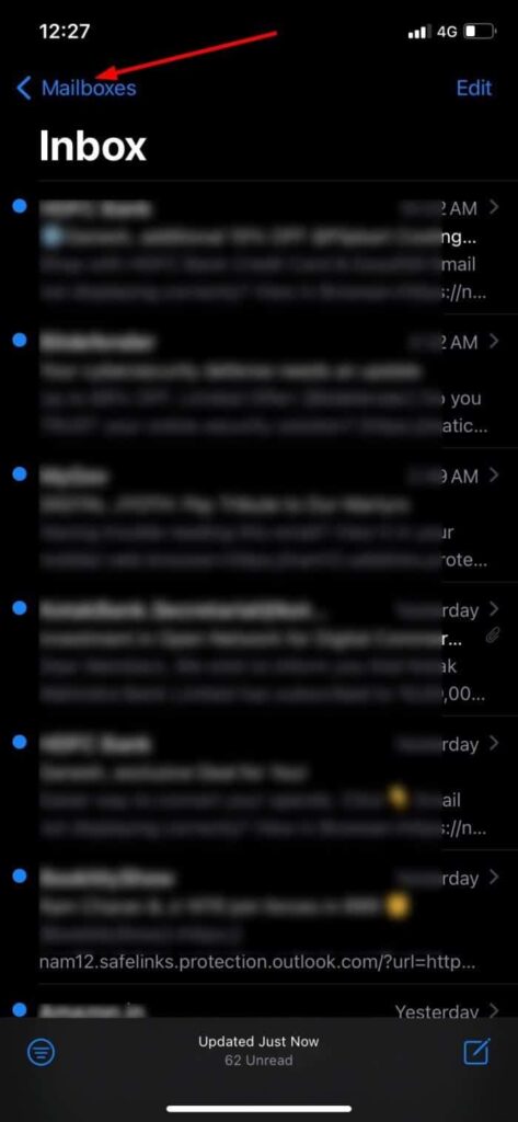 find and view junk spam email folder iphone pic5 thumb