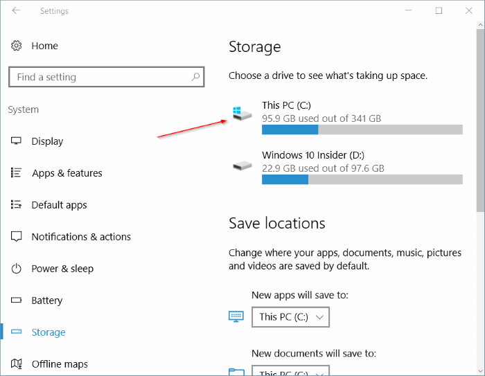 Освободите место на диске после юбилейного обновления Windows 10 рис.1