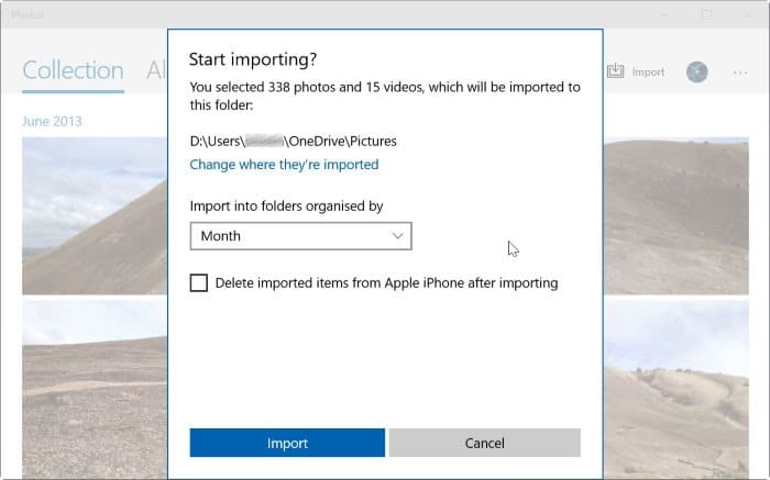 импортировать фотографии с iPhone на компьютер с Windows 10 pic05