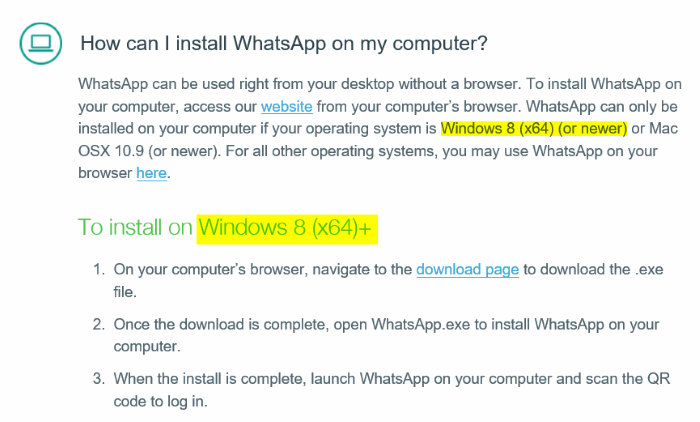 установить рабочий стол WhatsApp на Windows 7, рисунок 1