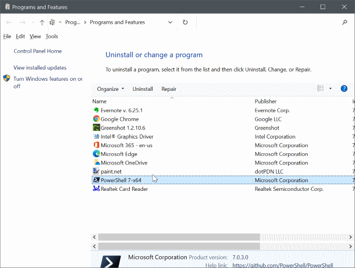 установить powershell 7 в Windows 10 рис.12