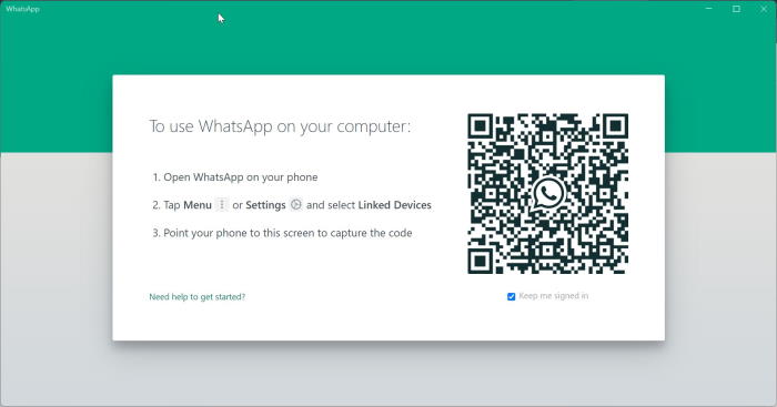 установить WhatsApp на рабочий стол Windows2