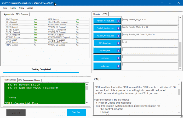 Инструмент диагностики процессора Intel для Windows 10 pic3