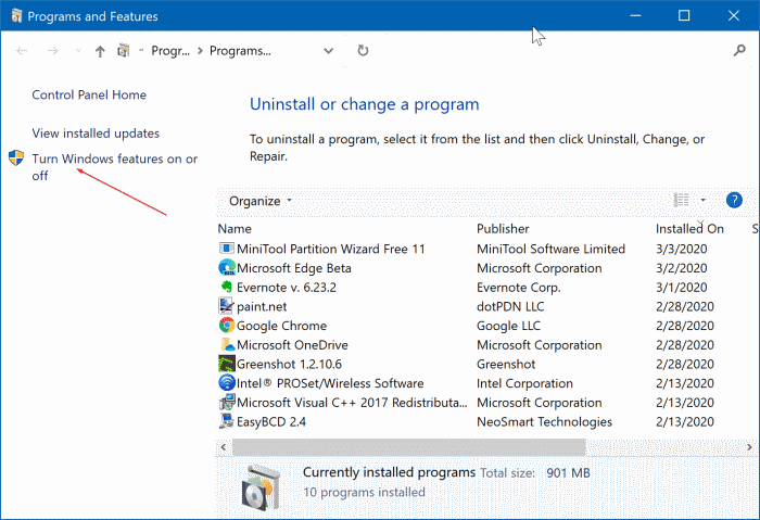 Internet Explorer отсутствует в Windows 10 pic1