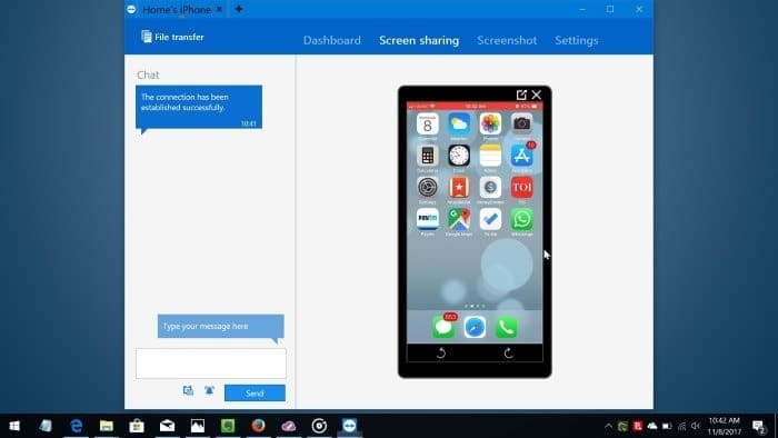 отразить экран iPhone на ПК с Windows 10 с помощью TeamViewer pic6