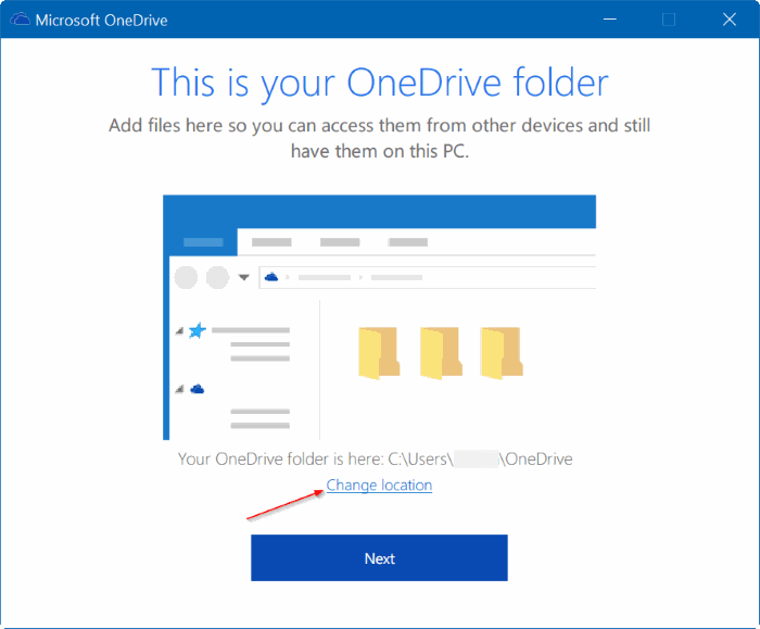 переместить папку onedrive в Windows 10, шаг 13