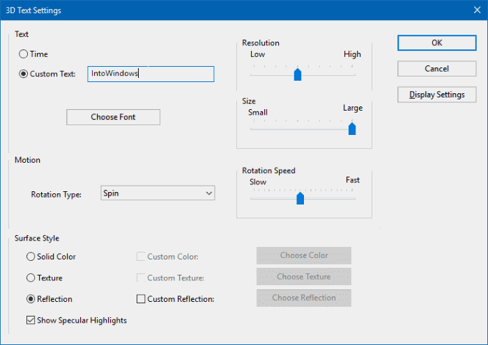 изменить настройки заставки в windows 10 pic3