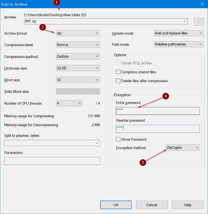 защитить текстовый файл паролем в Windows 10 pic7