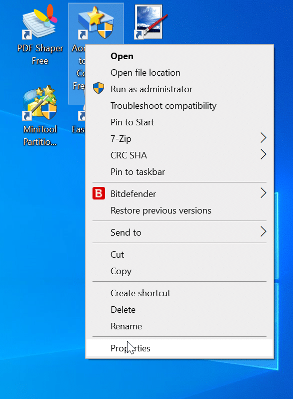 убрать желтый и синий щиток с ярлыков программ на рабочем столе в Windows 10 рис2