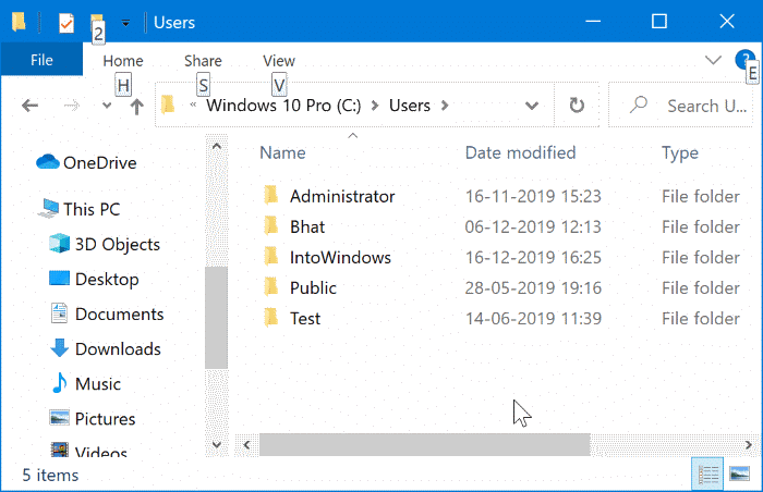 переименуйте папку учетной записи пользователя в проводнике Windows 10 pic01