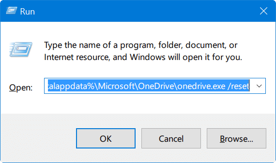 сбросить onedrive в windows 10 рис1