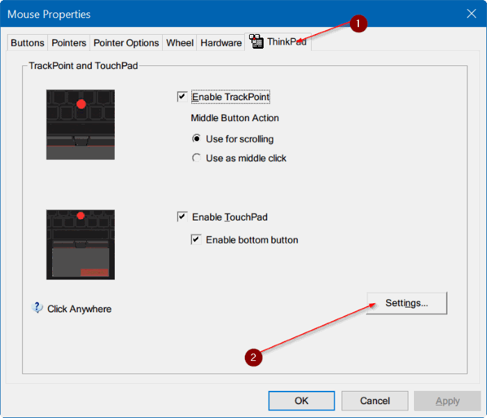 сбросить настройки тачпада Windows 10 рис.2