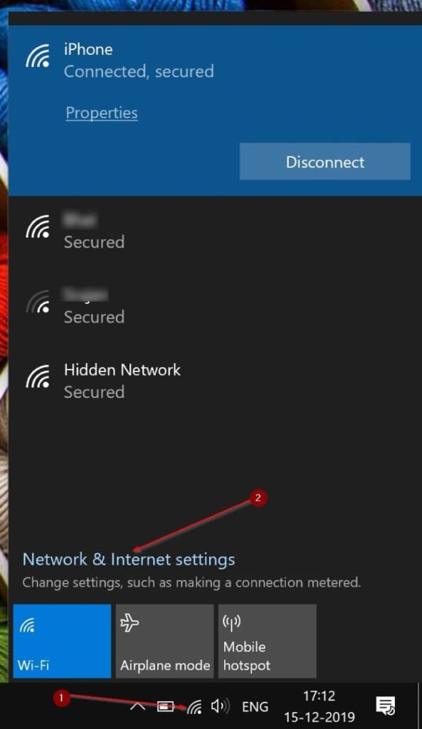 set Wi Fi network as metered connection in Windows 10 pic1