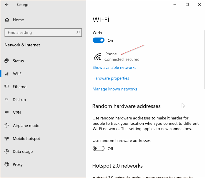 настроить сеть Wi-Fi как лимитное соединение в Windows 10 рис.2