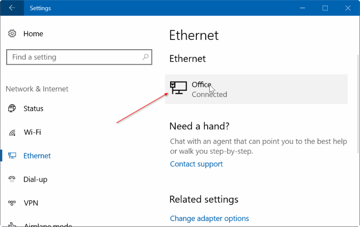 установить Ethernet-соединение как лимитное в Windows 10 pic3