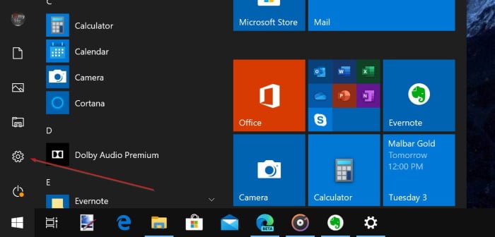 открыть настройки панели задач в Windows 10