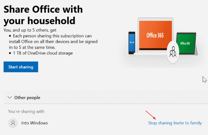 поделиться подпиской на Office 365 для дома с другими pic11