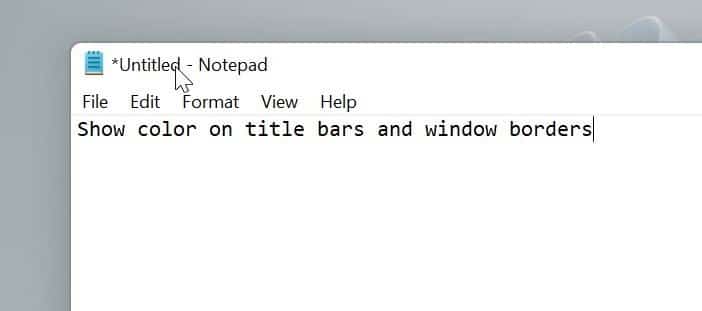 показать цвет в заголовках и границах окон в Windows 11 pic1