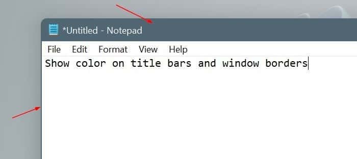 показать цвет в заголовках и границах окон в Windows 11 pic2