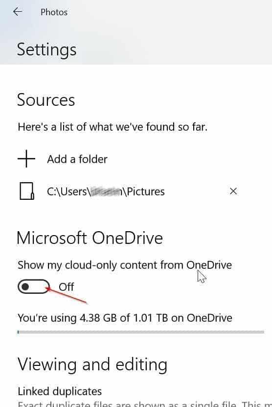 показать или скрыть изображения OneDrive в приложении «Фотографии» в Windows 10 pic2