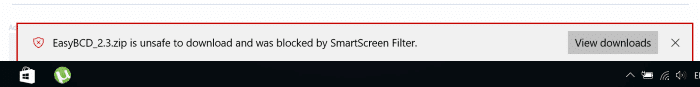 этот небезопасный файл был заблокирован Smartscreen в Edge