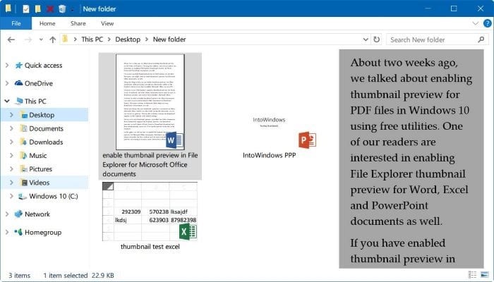 Предварительный просмотр миниатюр для проводника Word Excel Powerpoint (5)