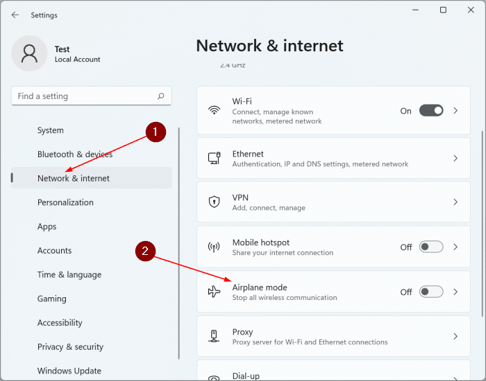 включить или выключить Wi-Fi в Windows 11 pic6