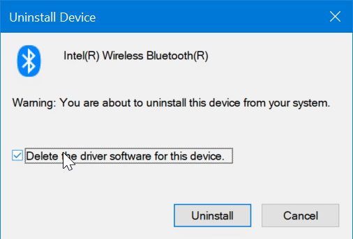 удалить или переустановить драйвер Bluetooth в Windows 10 pic3